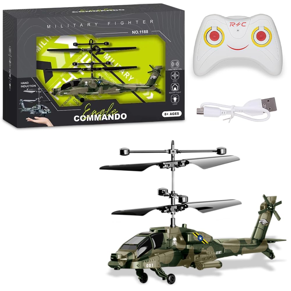 Remote Control Helicopter, RC Helicopters Toy Mini RC Helicopter Remote Control Flying Toy Controlled Aircraft Indoor Airplane Toys Mini Helicopters Models Gifts for Birthday(Camouflage Green)