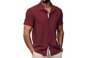 HMIYA Mens Shirt Short Sleeve Dress Business Casual Beach Shirt S-3XL 2026 New