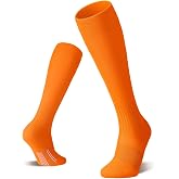 FITRELL 2/3 Pack Soccer Socks Baseball Softball For Youth Kids Boys Girls, Over-The-Calf Football Socks for Adult Men Women