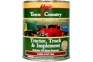 Majic Paints 8-0961-2 Town & Country Tractor, Truck & Implement Oil Base Enamel Paint, 1-Quart, M.F. Red
