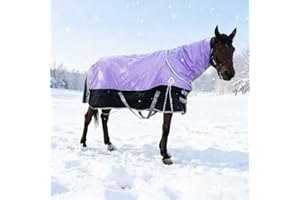 AQINGR Horse Turnout Blankets Horse Blanket Winter Water Resistant,220G-Gram Polyester Poly Filling Liner 1200D Premium Turnout Horse Blanket,Medium Weight Blanket 78inches145cm