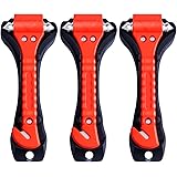 Petutu Car Emergency Escape Tool 3 Pack, Safety Hammer, Car Window Glass Breaker with Seat Belt Cutter