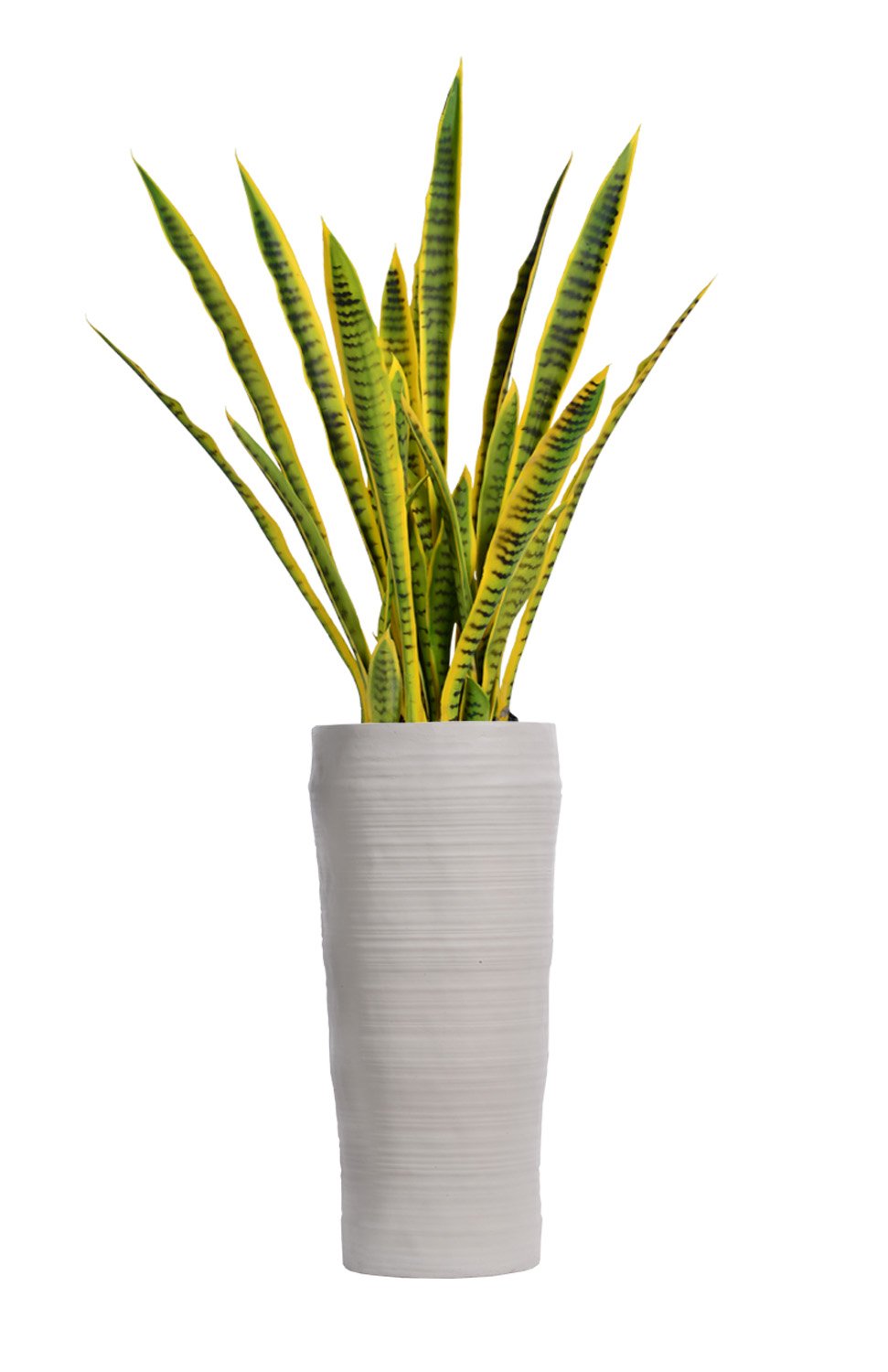 Vintage Home Green Emerald Artificial Faux Snake Sansevieria Plant With White Fiberstone Planter For Home Decor, foam, 56 Inches