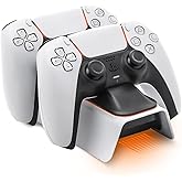 PS5 Controller Charger Station - Fast Dual Charging Dock with LED Indicator - Compact USB Stand for PlayStation 5 DualSense Controllers with 5V 3A Power Adapter