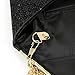 Jubileens Women Glitter Sequins Handbag Party Evening Envelope Clutch Purse Wallet (Black)