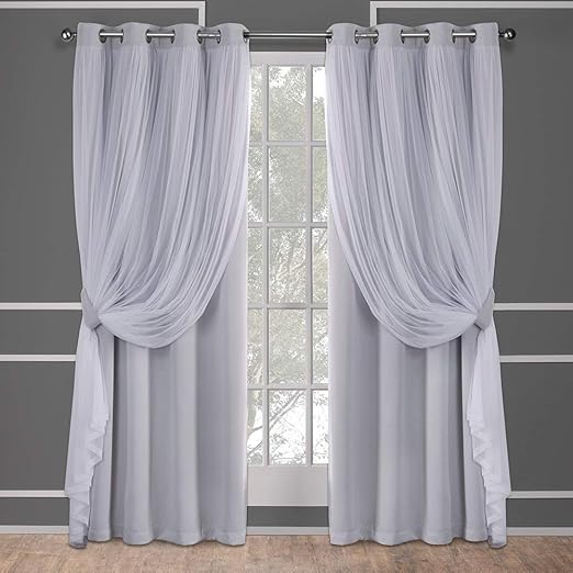 Amazon Com Exclusive Home Curtains Catarina Layered Solid