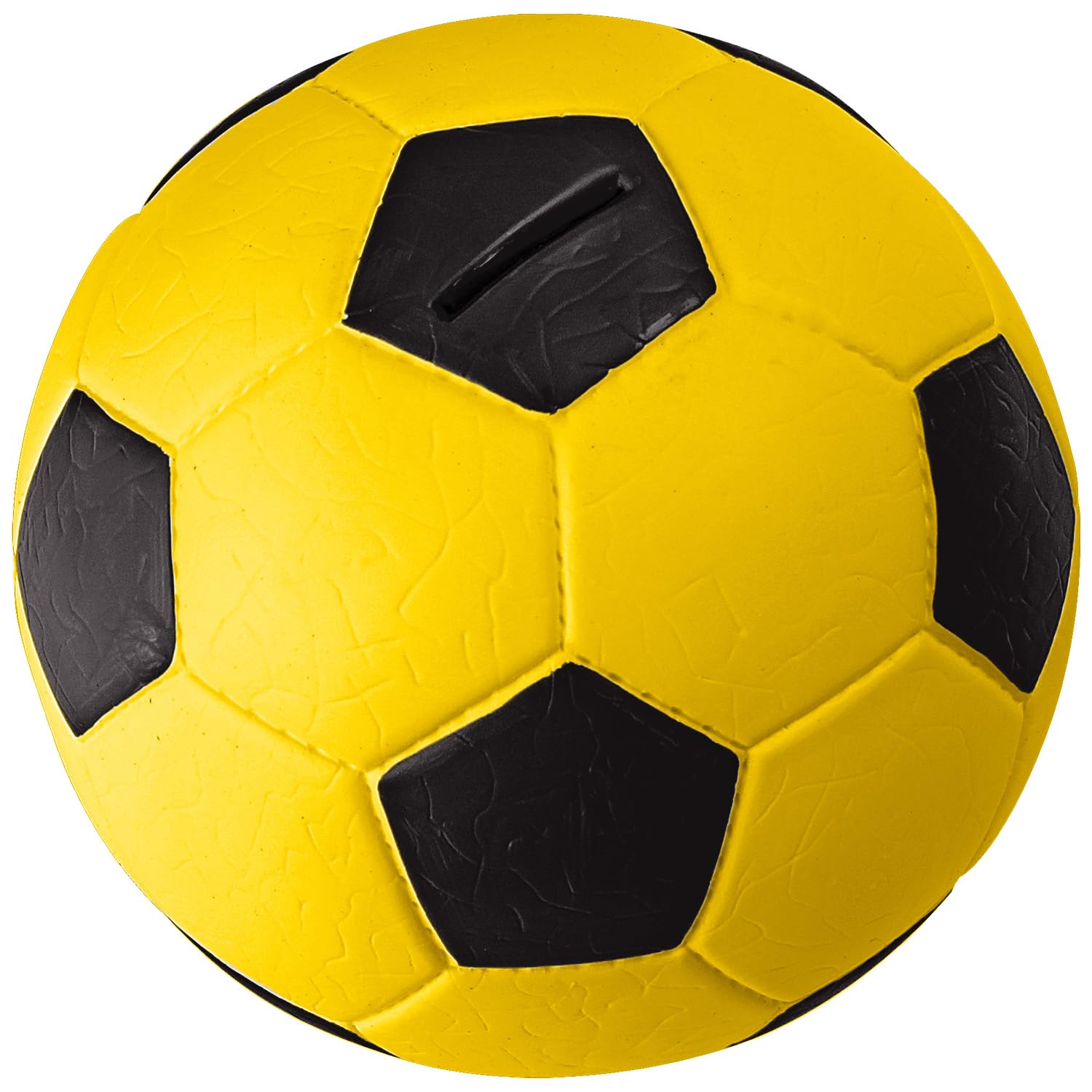 HMF 4790-17 Money Box, Piggy Bank, Football Leather Look, 15 cm Diameter, black yellow