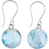 DEVMUKTI Rainbow Moonstone Crystal Earrings, 925 Sterling Silver, Natural Gemstone Cabochon, Handmade, Filigree, Birthstones, Earrings for Women, Gifts