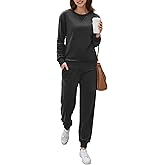 Ekouaer Womens Pajamas Sets Velvet Long Sleeve Jogger Pjs Soft Sleepwear 2 Piece Lounge Sets Casual Tracksuits