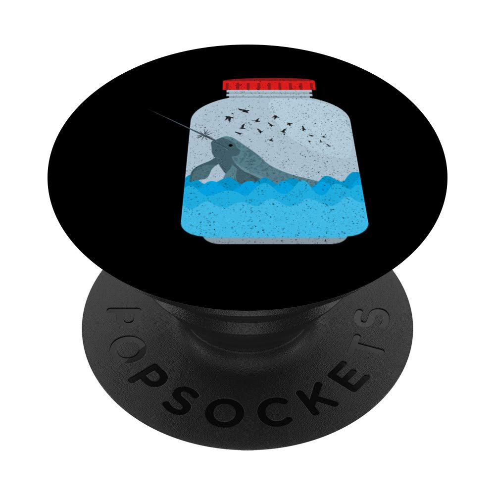 Funny Narwhal Glass Narwhal Unicorn Of The Sea Gift PopSockets PopGrip: Swappable Grip for Phones & Tablets