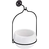 Amazon Basics Hanging Planter, Round - White/Black