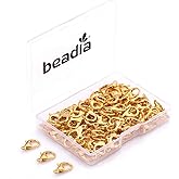 BEADIA Alloy Lobster Clasps 14x7mm Gold Plated Lobster Claw Clasps for DIY Jewelry Making 100pcs