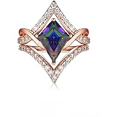 Ancofi Alexandrite Engagement Rings for Women Wedding Ring Promise Rings for Her Rose Gold Mood Birthstone Rings Christmas Anniversary Birthday Valentine's Day Gift (Alexandrite-01, 9.0)