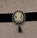 KUIYAI Black Choker Necklace with Victorian Cameo Pendant and Black Bead (Gold Cameo)