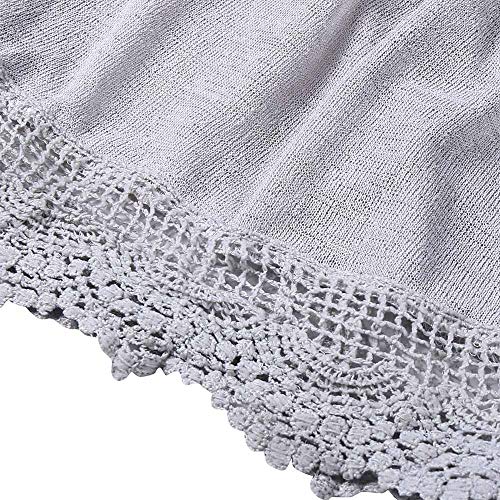 Farmerl Women's Loose Casual 3/4 Bell Sleeve Lace Kimono Cardigan Gray - Thumbnail 7