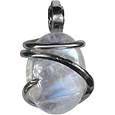 Rainbow Moonstone Pendant Necklace 925 Sterling Silver by Isabella Roth