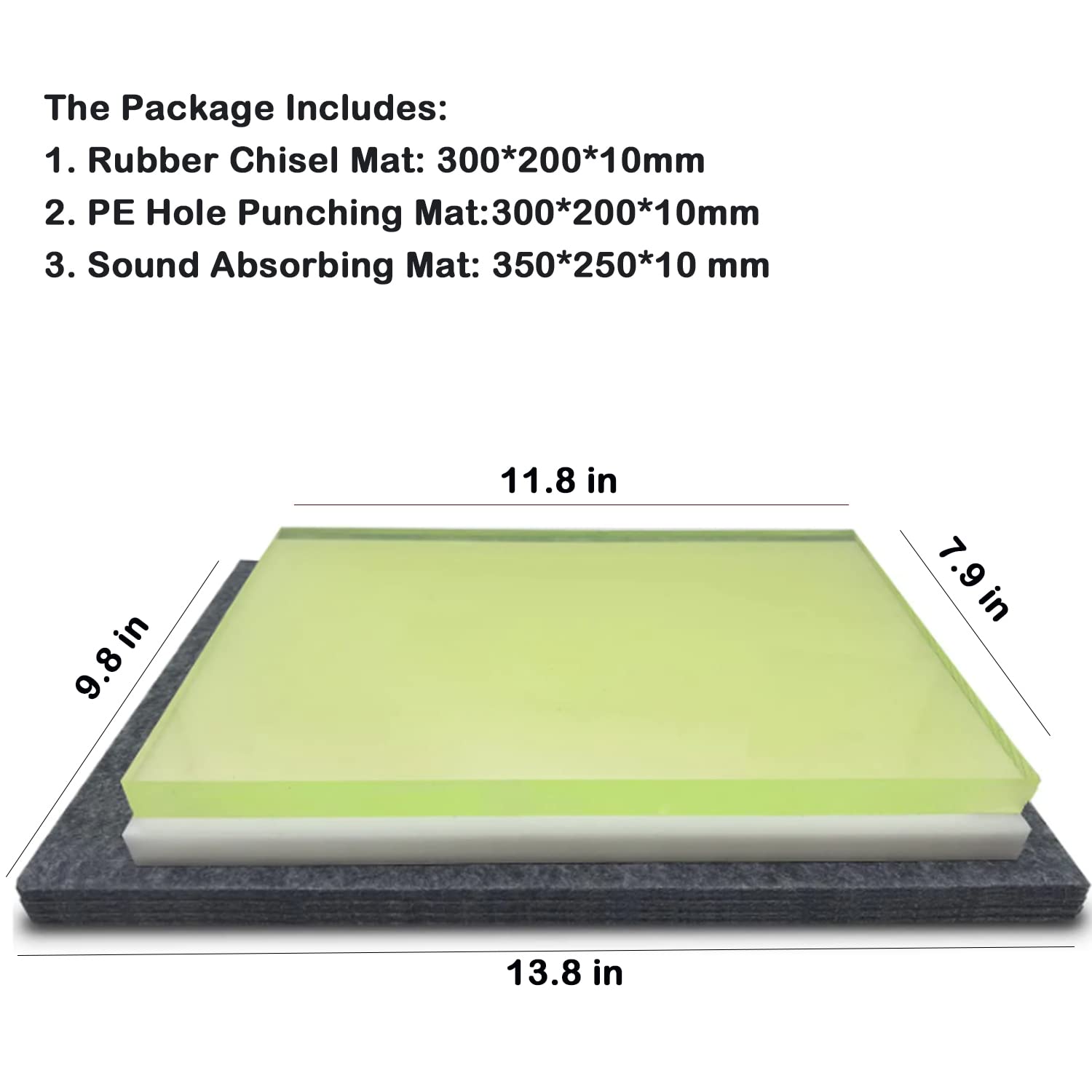 Leather Punch Mat Hole Punching Chisel Mat and Sound Absorbing Pad 3 Pack Set (Large)