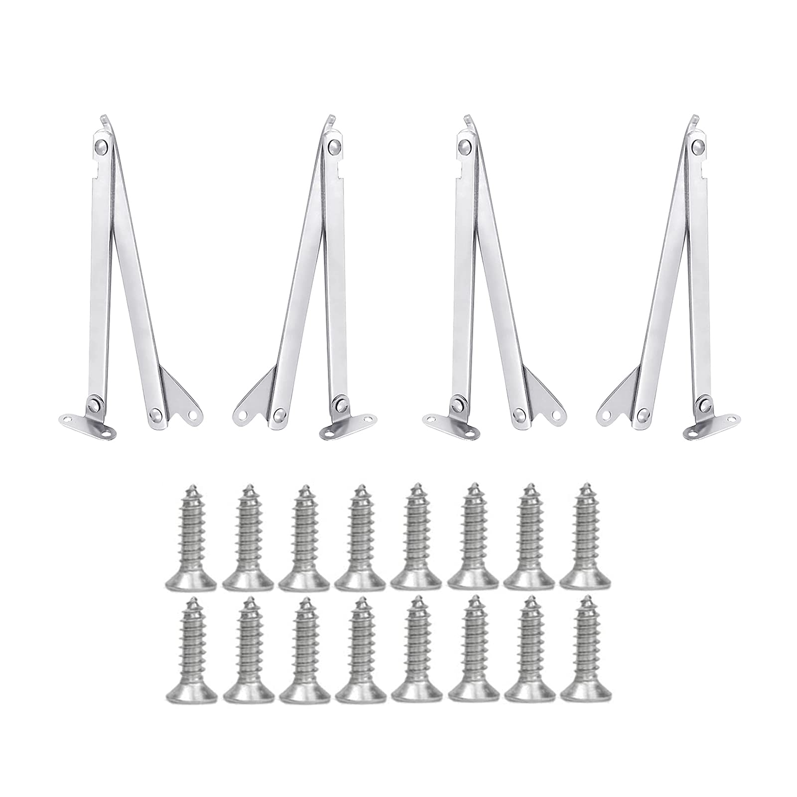 SUpoetry 4 Pieces Support Hinge Flap Support Hinge, Door Lid Support Hinge Stay Adjustable Lid Support Hinge for Cupboard/Cupboard/Cupboard Door
