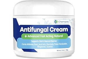 CHARMPOO Antifungal Ringworm Cream- Treats Stubborn Ringworm, Jock Itch, Eczema, Tinea Versicolor, Athletes Foot for Humans, Anti Fungal Skin Cream 3.53 oz