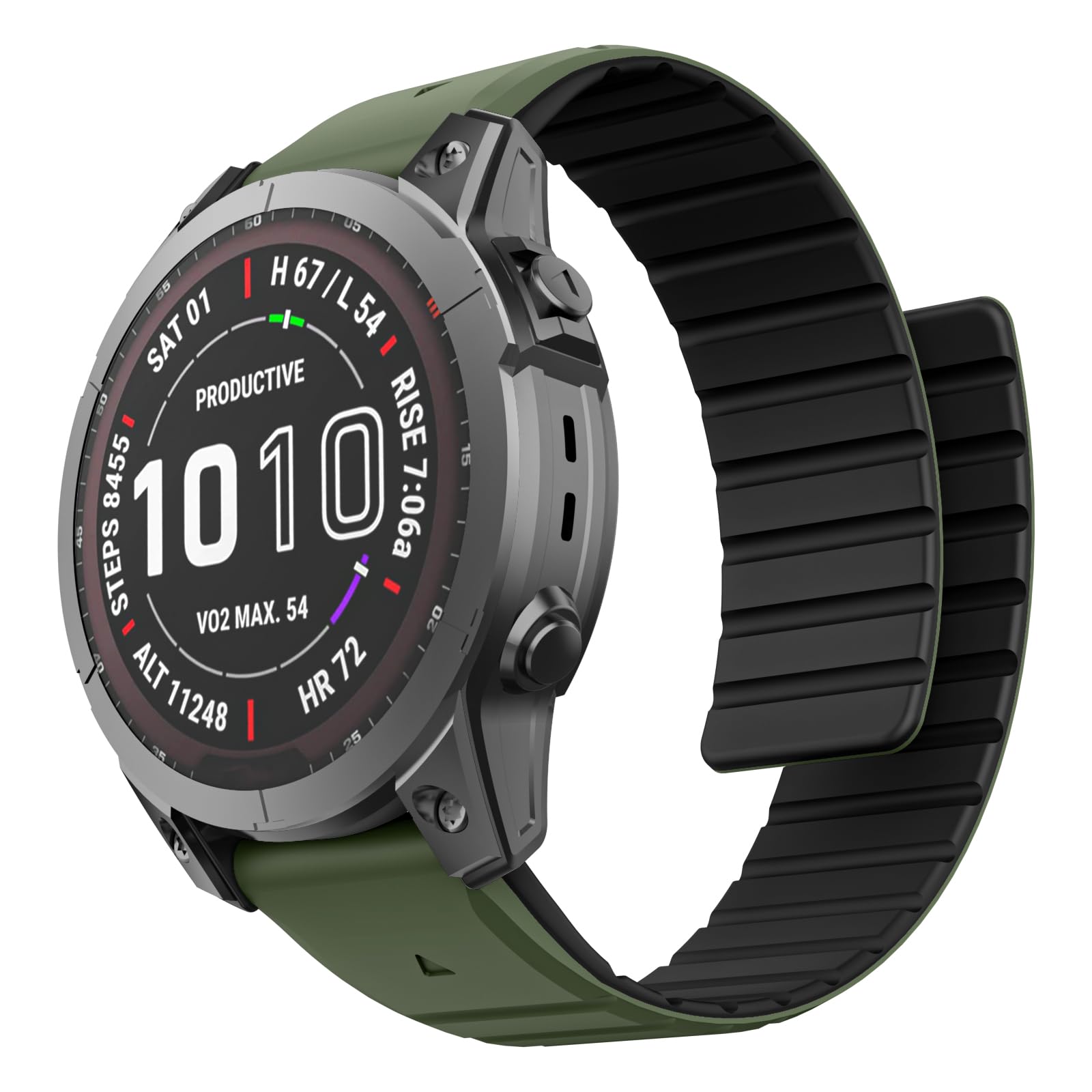 ISABAKE 22mm Magnetic Strap Compatible with Fenix 7/EPIX 2, QuickFit Silicone Watch Band for Fenix 6 Pro, Fenix 5 Plus, Forerunner 945/955, Approach S60/S62