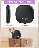 WOBSION Travel Mirror with Light 1X 10X Magnifying LED Compact 10cm Black view 5