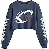 Game Day Crop Sweatshirt for Women Funny Football Baseball Mom Graphic Lantern Long Sleeve Pullover Outfits Tops