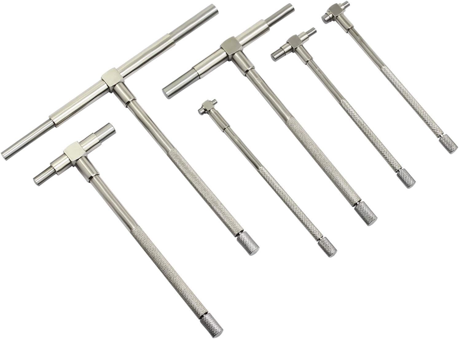 WiMas 6Pcs Telescopic Gauge, Carbon Steel Micrometer Measurement Bore Kit, Inner Diameter Measuring Tool 8-150 mm
