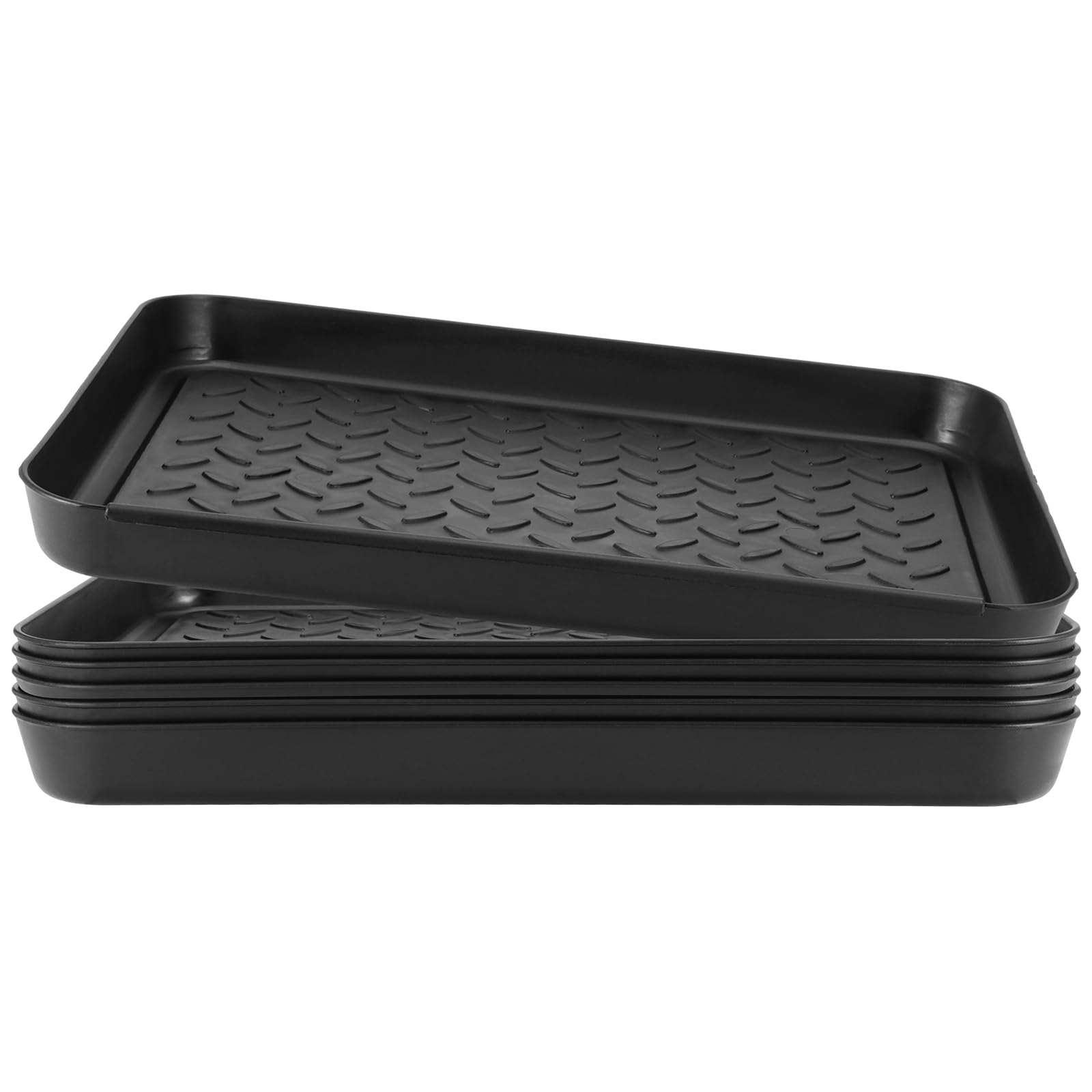 NAMYEUT Shoe Tray, 35 x 27.5 x 3 cm, Black, Pack of 6