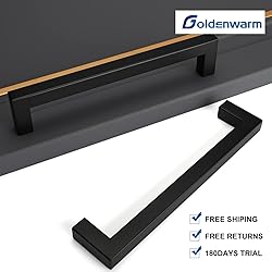 Goldenwarm 30 Pack Black Square Bar Cabinet Pull