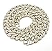 Mens Iced Out Hip Hop Silver CZ Miami Cuban Link Chain 8