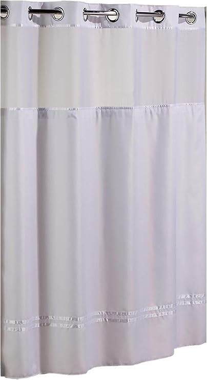 Hookless Escape Shower Curtain With Snap In Liner White With