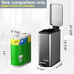 Veelesa Slim Bathroom Trash Can with Lid Soft