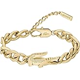 Lacoste Crocodile Chain Bracelet for Men and Women - Stainless Steel Jewelry, Adjustable Design - Iconic Style, Striking Collection - Gift for Him or Her