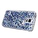 Galaxy S5 Case, Galaxy S5 Neo Case, Galaxy S5 Liquid Glitter Case,PHEZEN 3D Creative Design Shiny Quicksand Flowing Bling Glitter Sparkle Heart Clear Hard Case for Samsung Galaxy S5 - Blue Diamonds