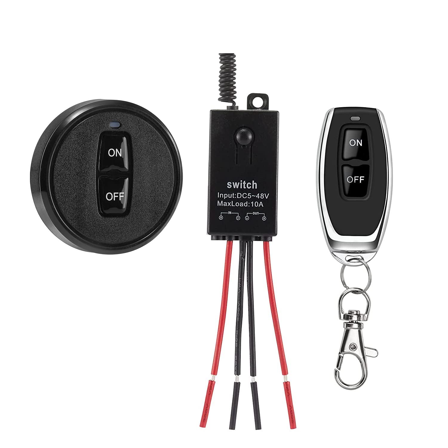 dstfuy Mini Wireless Remote Switch 12V,5V/12V/48V/10A Magnetic Multi Way Relay Remote Switch for Lights,328FT Long Range for Ceiling Lights, Lamps.(New)