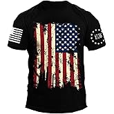 Mrocioa USA Flag 4th July American Red White Blue Star Stripes Patriotic T-Shirt Size M L XL XXL 3XL