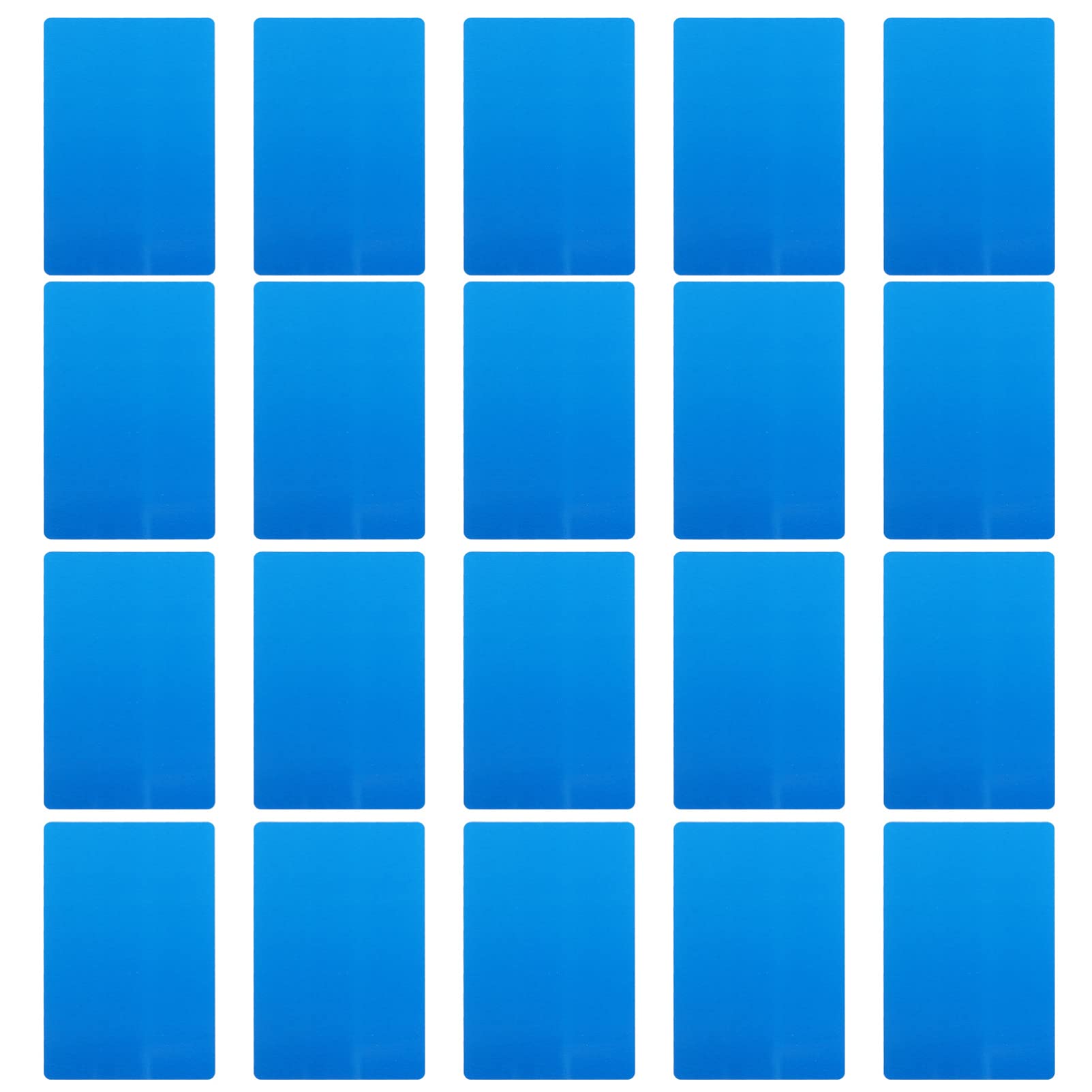 Toddmomy 50pcs Aluminium Alloy Business Card Marking Machine Business Cards Engraved Metal Visiting Name Card DIY Blank Cards Blue