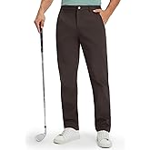 M MAELREG Men's Dress Pants for Winter 30"/32"/34" Fleece Lined Warm Stretch Golf Pants Men for Office & Travel with Pockets Coffee Brown