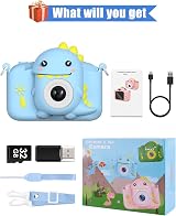 Hangrui Kids Camera 20MP Dual Lens 2.0 Inch IPS 1080P 32GB Blue view 8