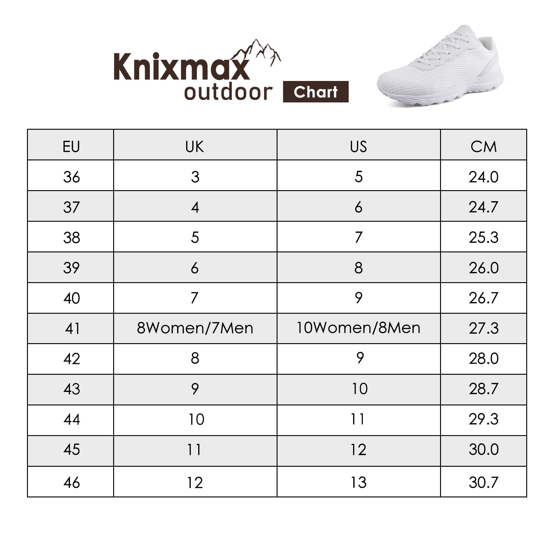 Knixmax Outdoor Herren Damen Extra Weit Laufschuhe Walking Schuhe Breite Turnschuhe Leichte und Atmungsaktive Trainer Bequeme Fitnessschuhe Schwarz EU38 8