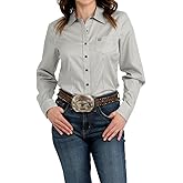 Cinch Women's Grey Stripe Button Shirt