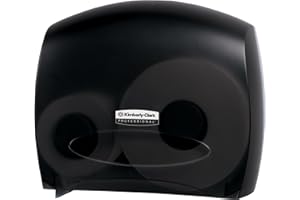 Kimberly-Clark Professional Jumbo Roll Toilet Paper Dispenser (09507), with Stub, Black, 16.0"x13.88"x5.75" (Qty 1)