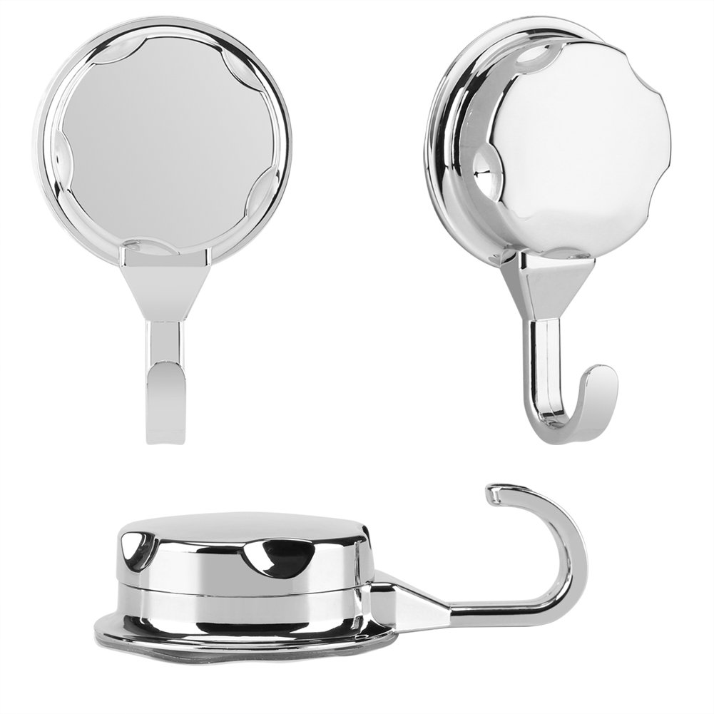 Suction Towel Hook，Pack of 3 Vacuum Suction Cup Hook Heavy-Duty ABS Wall Hangers Home Bathroom Kitchen for Towel Robe and Loofah - Can be Mounted Only on Clean Flat Smooth