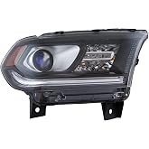 TRQ Right Headlight Assembly with Black Bezel Passenger Side | For 2014-2017 Dodge Durango CH2503255
