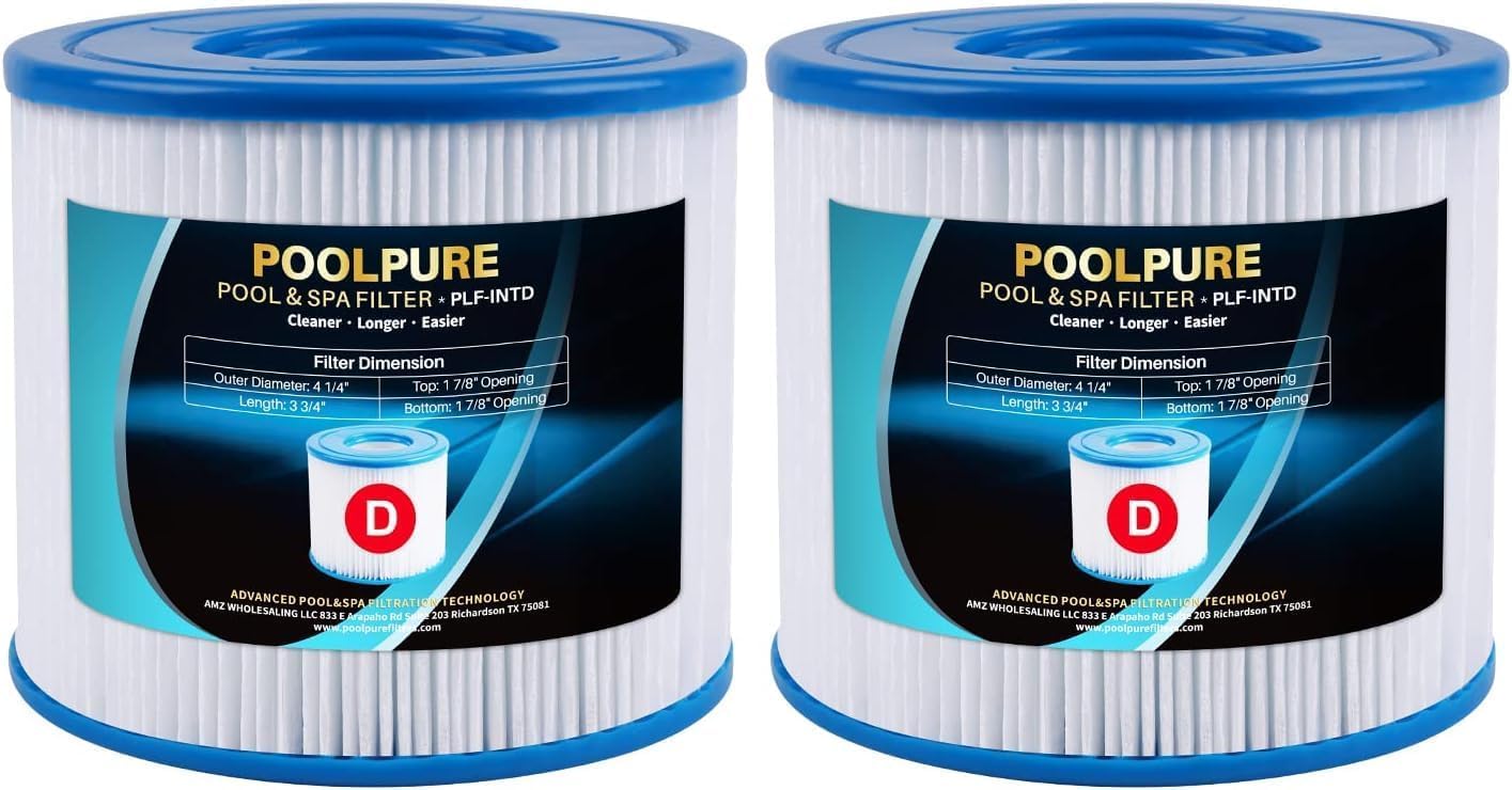 POOLPURE Summer Escapes Replacement Pool & Spa Filter for Type D, Summer Waves P57100102, P57000104 (2 PACK)