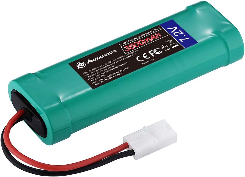 Powerextra 7.2V 3600mAh High Capacity Rechargeable 6-Cell NiMH Battery Pack Low-self Discharge with Standard Tamiya Connectors Compatiable RC Cars, RC Truck, RC Airplane, RC Helicopter, RC Boat: Home Audio & Theater