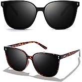 LVIOE Oversized Polarized Sunglasses for Women Trendy Large Cat Eye UV Protection Shade LS1627s