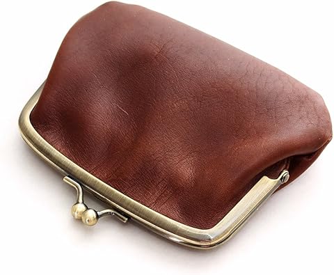 Amazon ホークカンパニー フォコン 小さい財布 がま口 メンズ レディース レザー ミニ ウォレット 財布 本革 12 3428 チョコ 財布