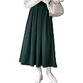 Floerns Women's Pleated Long Skirt High Waisted Fall Outfit Business Casual Maxi Skirt