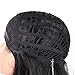 HAIR WAY Half Wigs for Black Women with Drawstring and Combs Medium Length Synthetic Straight Japanese Fiber Wig 3/4 Head for Daily Wear 16inches #1B